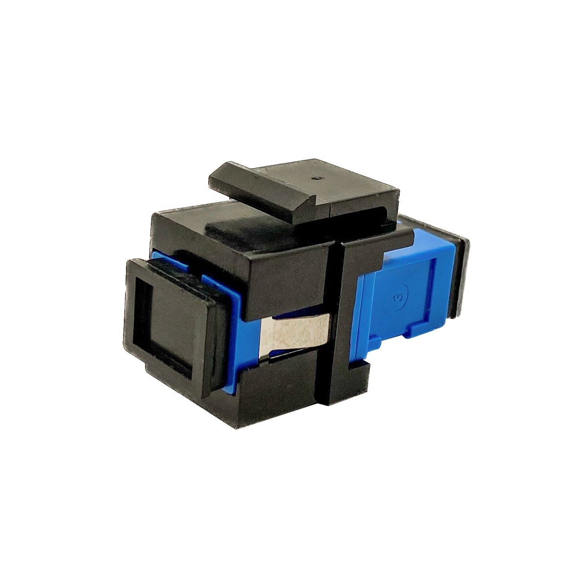 Fiber optic keystone insert, Simplex SC to SC, Single-mode, Black